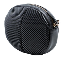Chanel Chevron Lambskin Pleated Oval Camera Bag