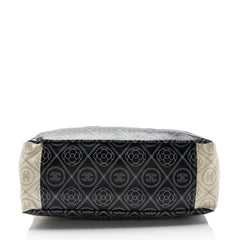 Chanel Coated Canvas Camellia Large Shopping Tote