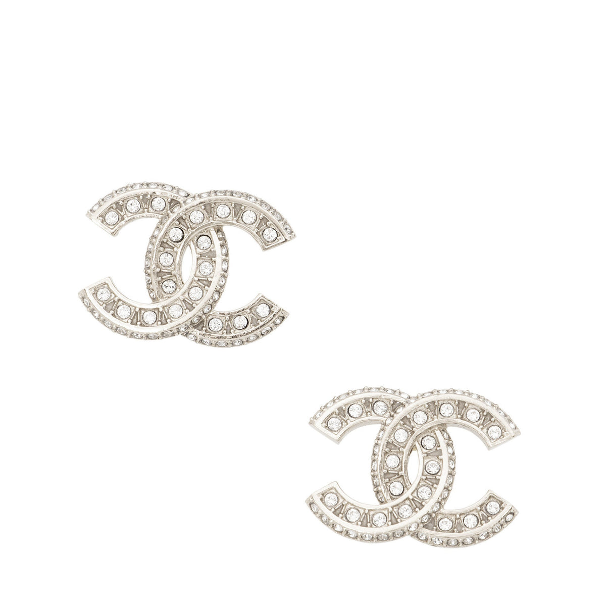 Chanel Crystal CC Stud Earrings