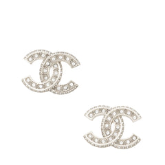 Chanel Crystal CC Stud Earrings