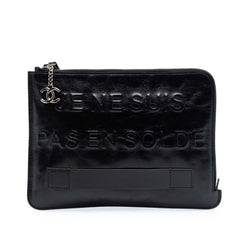 Chanel Distressed Calfskin Je Ne Suis Pas En Solde Clutch