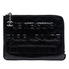 Chanel Distressed Calfskin Je Ne Suis Pas En Solde Clutch
