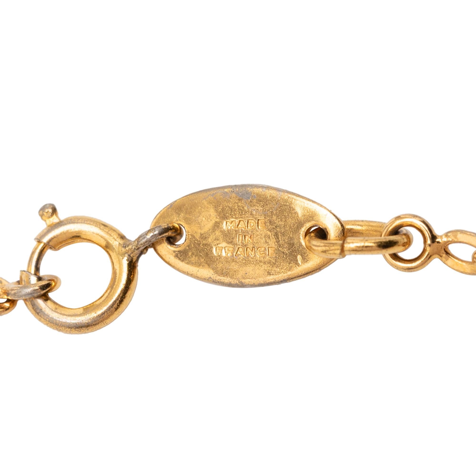 Chanel Gold Plated CC Pendant Necklace