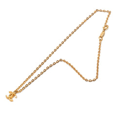 Chanel Gold Plated CC Pendant Necklace
