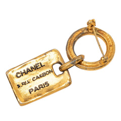 Chanel Gold Plated Rue Cambon Tag Brooch