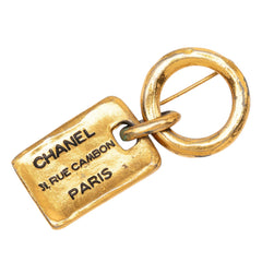 Chanel Gold Plated Rue Cambon Tag Brooch