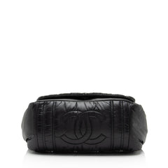 Chanel Lambskin Bubble Quilt Tweed Medium Flap Shoulder Bag