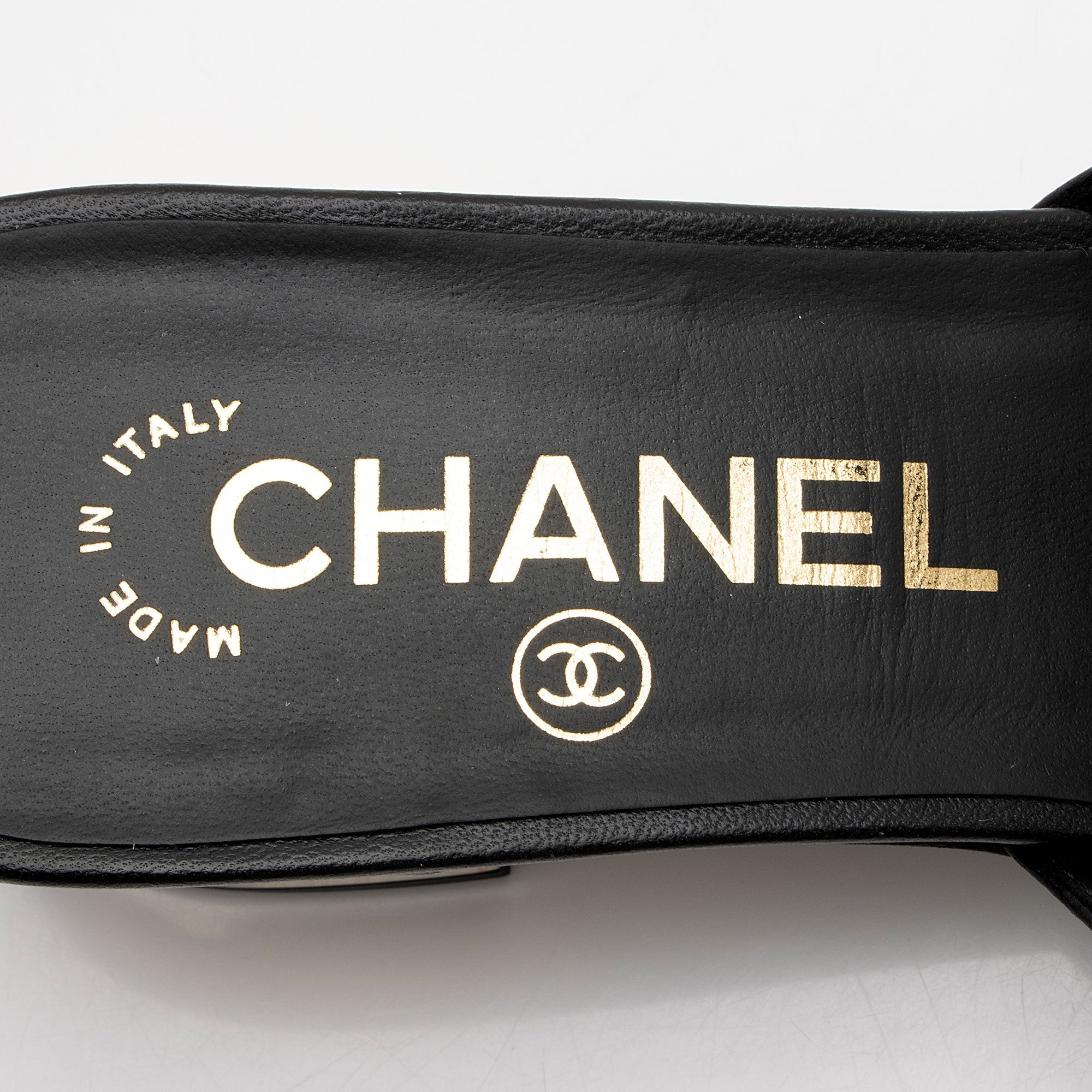 Chanel Lambskin CC Bow Mules - Size 7 / 37