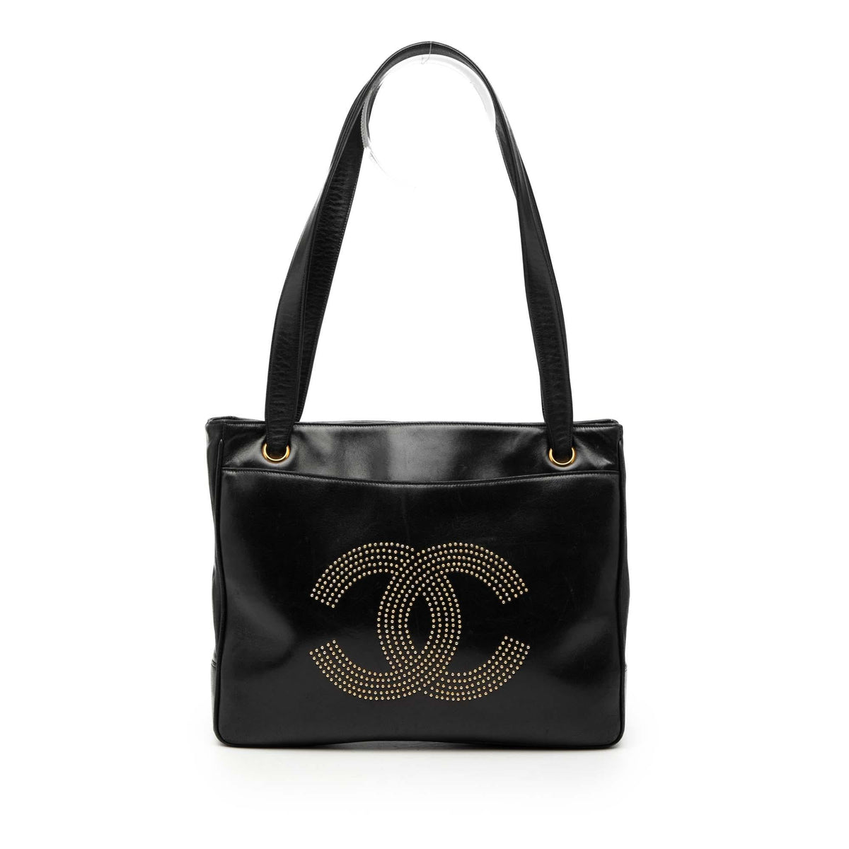 Chanel Lambskin CC Studded Logo Tote