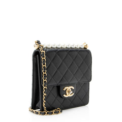 Chanel Lambskin Chic Pearls Small Vertical Flap Bag