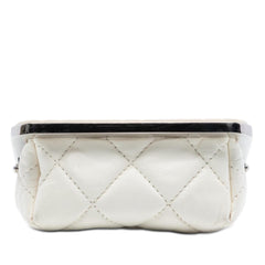 Chanel Lambskin and Acrylic Kiss Clutch with Chain
