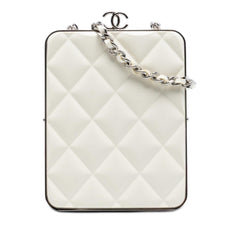 Chanel Lambskin and Acrylic Kiss Clutch with Chain