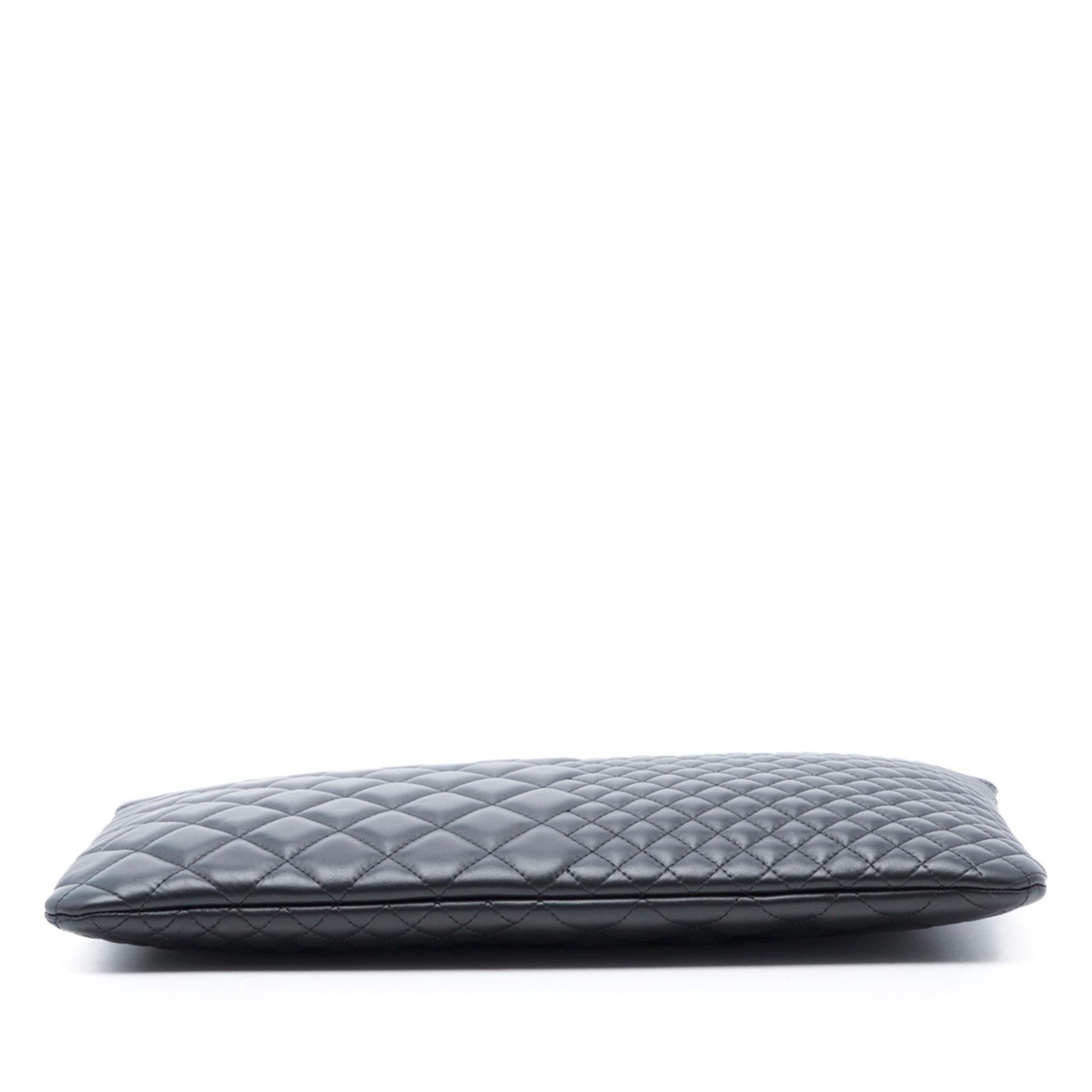 Chanel Large Bi Quilted Lambskin O Case Clutch