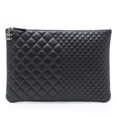 Chanel Large Bi Quilted Lambskin O Case Clutch