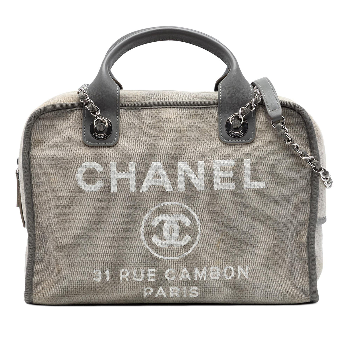 Chanel Large Canvas Deauville Bowling Bag