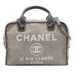 Chanel Large Canvas Deauville Bowling Bag