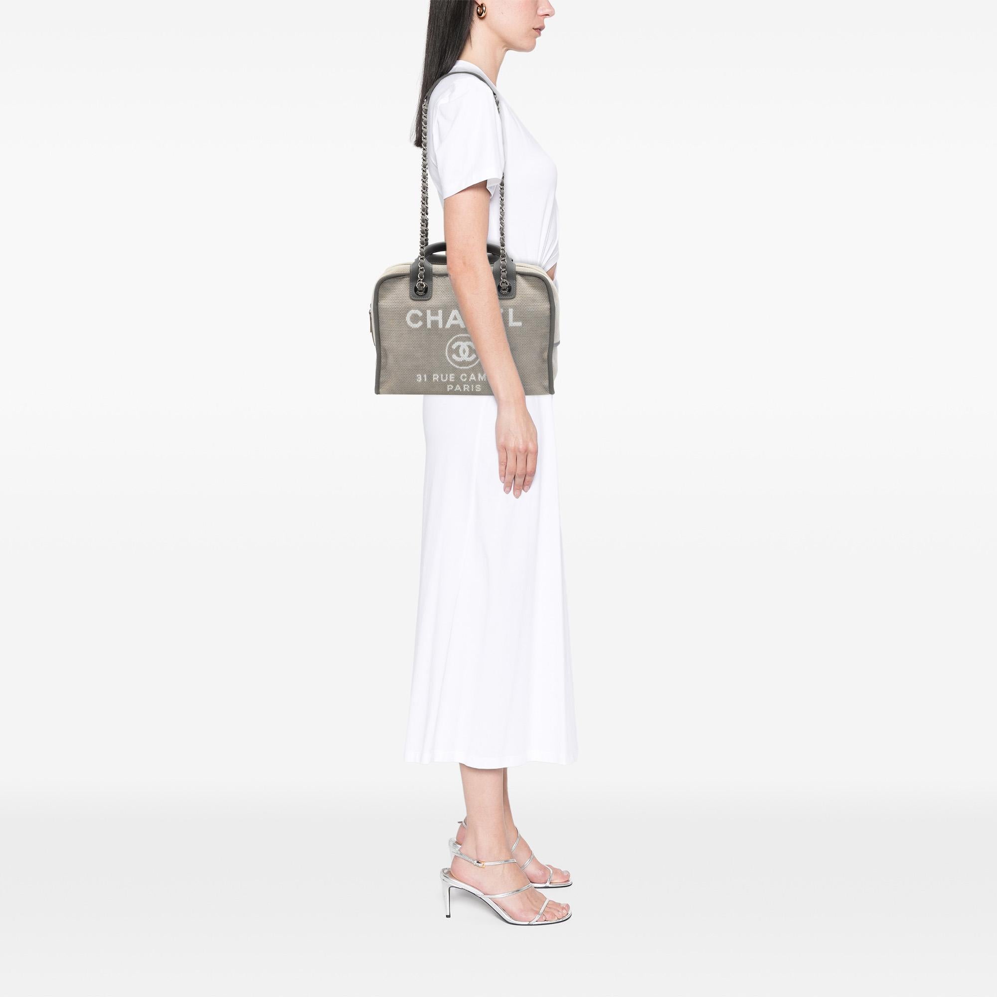 Chanel Large Canvas Deauville Bowling Bag