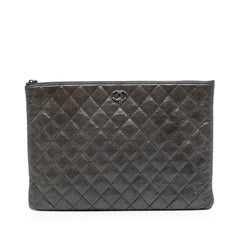 Chanel Large Crinkled Patent O Case Clutch