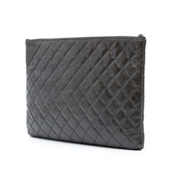 Chanel Large Crinkled Patent O Case Clutch