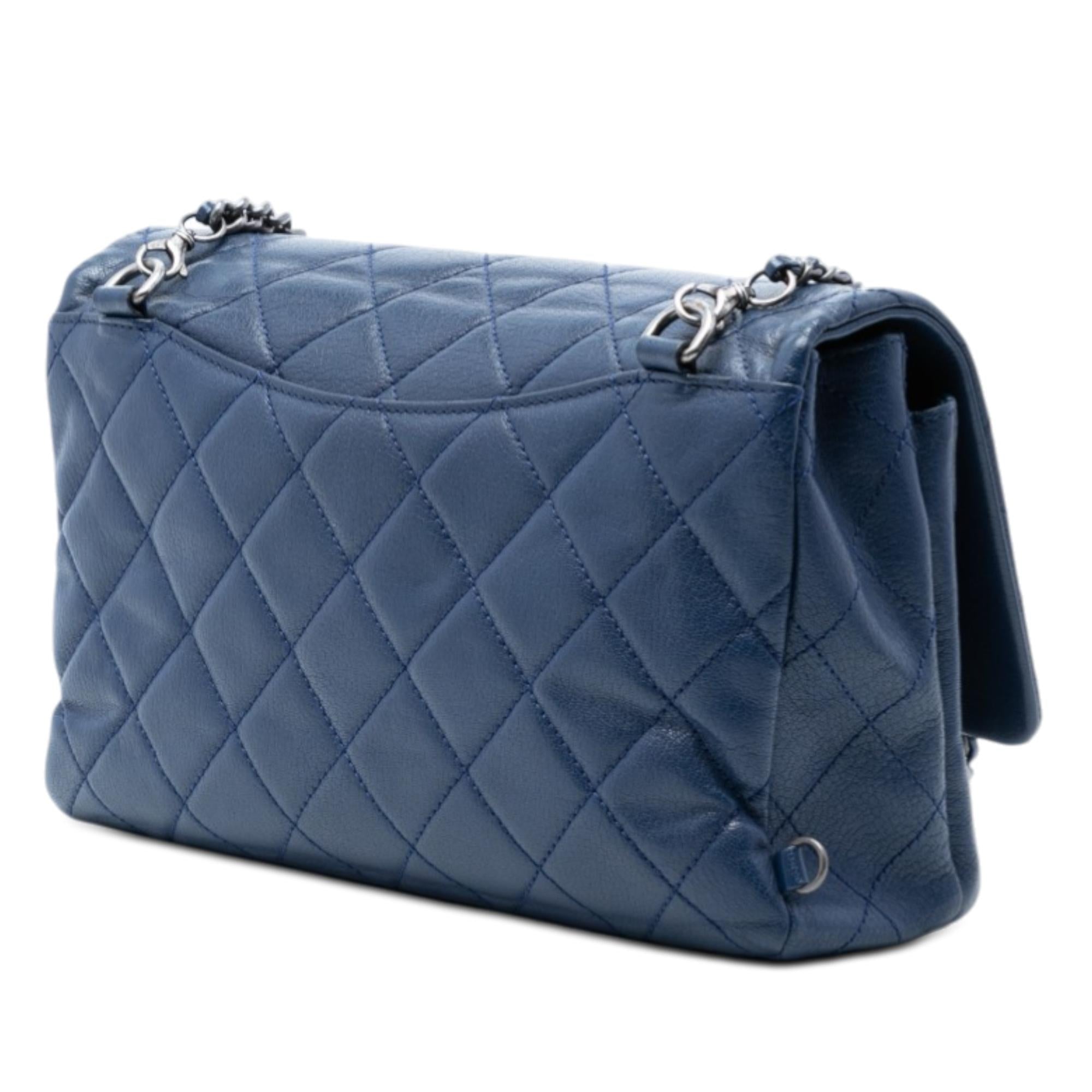 Chanel Large Quilted Goatskin Double Carry Waist Chain Flap