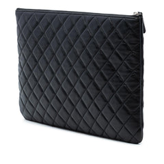Chanel Large Quilted Lambskin O Case Clutch