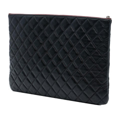Chanel Large Quilted Lambskin O Case Clutch
