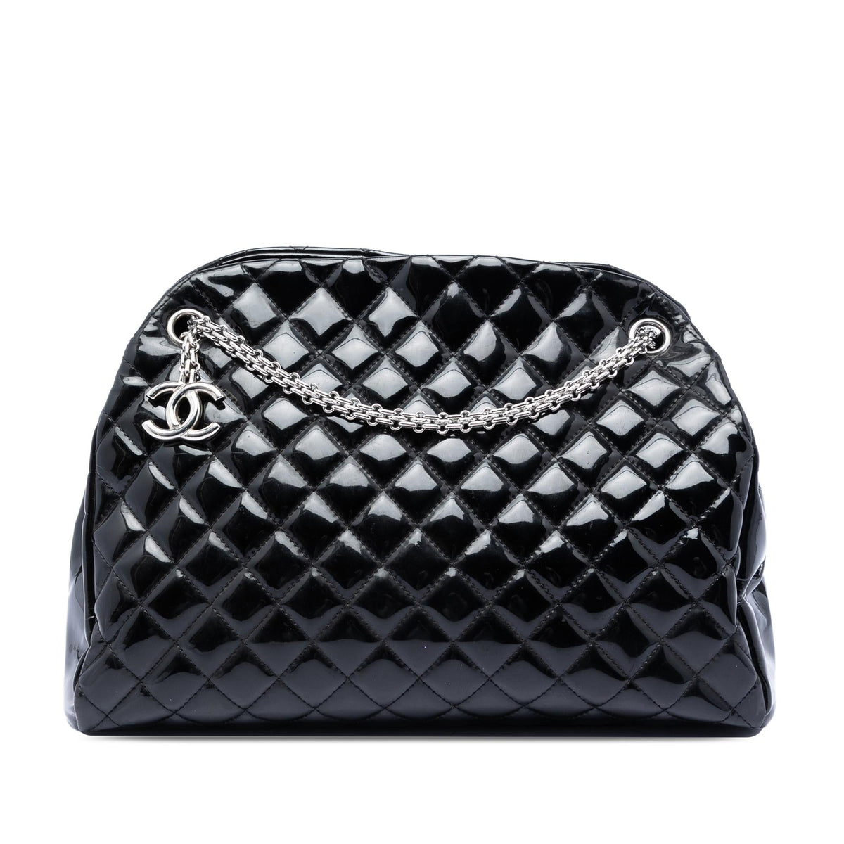 Chanel Large Quilted Patent Just Mademoiselle Bowling Bag