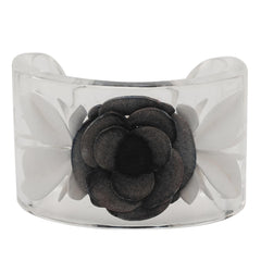 Chanel Lucite Camellia Cuff Bracelet