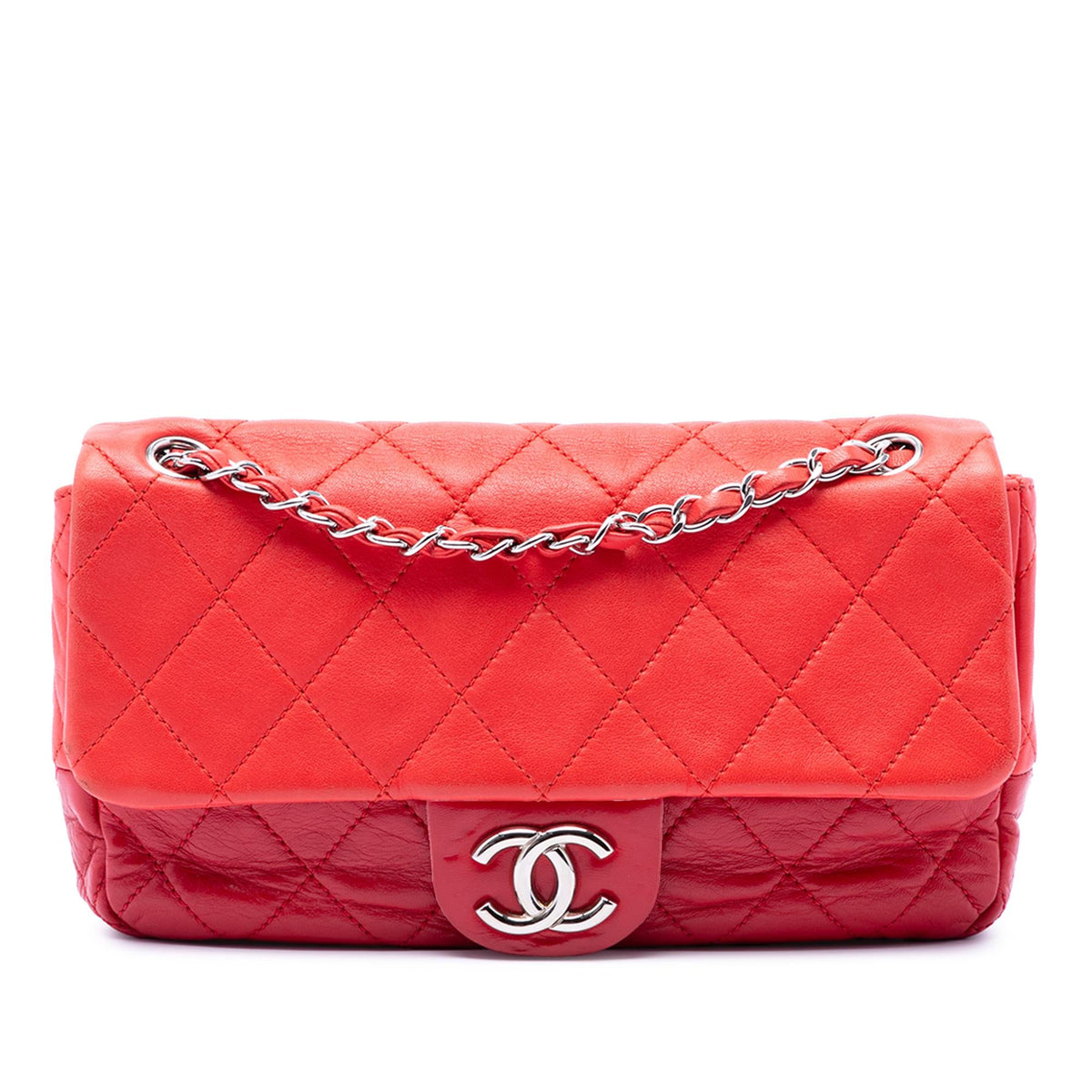 Chanel Medium Bicolor Lambskin and Calfskin CC Chain Flap