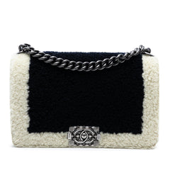 Chanel Medium Bicolor Shearling Boy Flap