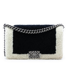Chanel Medium Bicolor Shearling Boy Flap