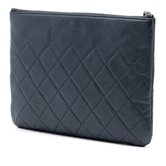 Chanel Medium CC Quilted Caviar O Case Clutch
