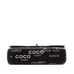 Chanel Medium Classic Canvas Coco Print Double Flap