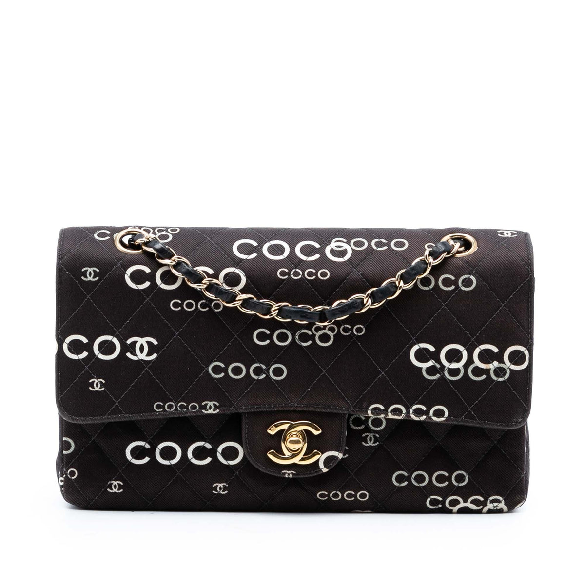 Chanel Medium Classic Canvas Coco Print Double Flap