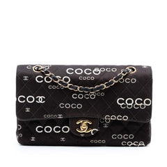 Chanel Medium Classic Canvas Coco Print Double Flap