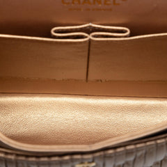 Chanel Medium Classic Chevron Calfskin Pleated Double Flap