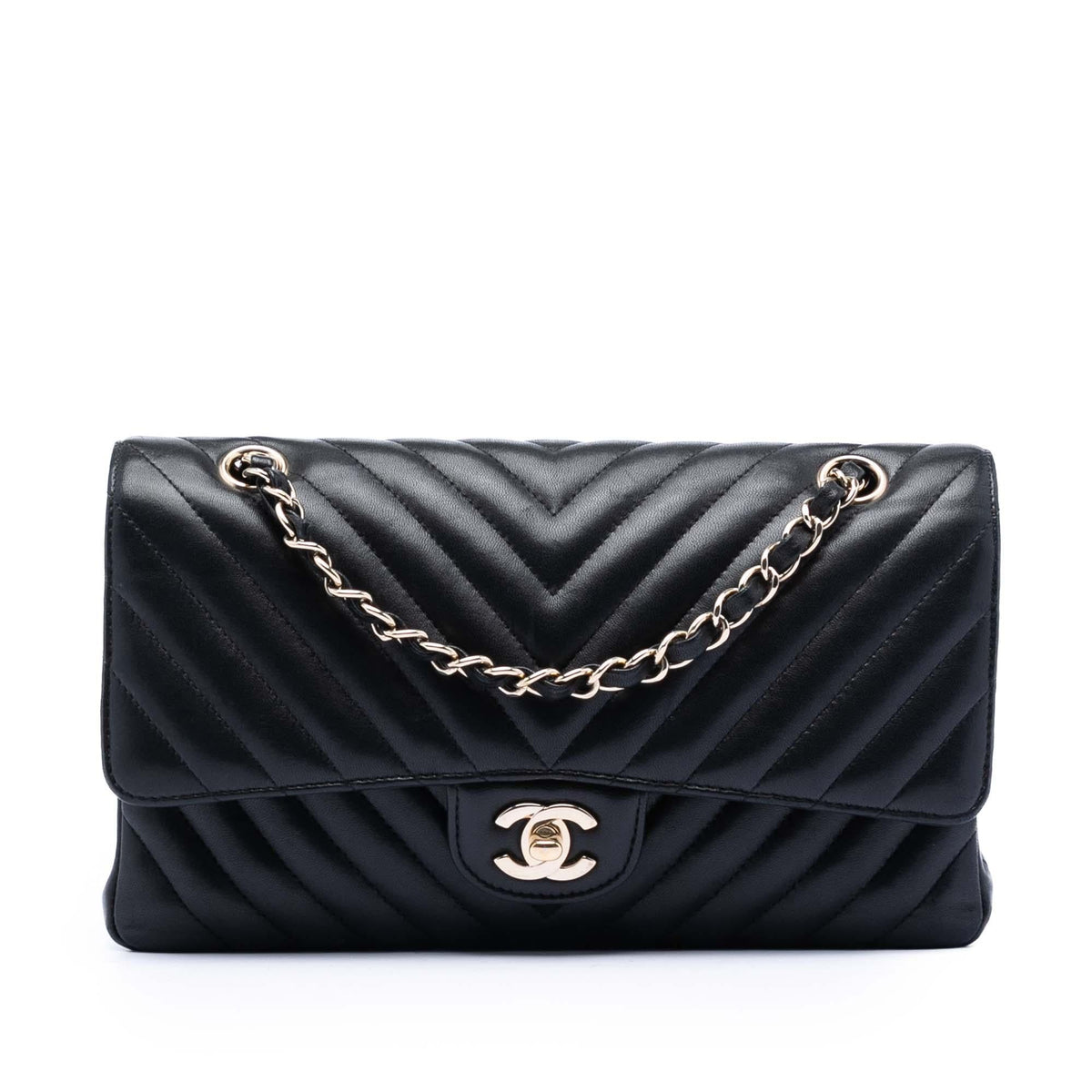 Chanel Medium Classic Chevron Lambskin Double Flap