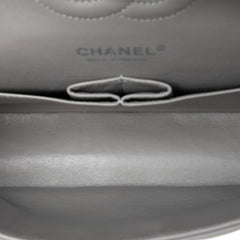 Chanel Medium Classic Striated Patent Double Flap