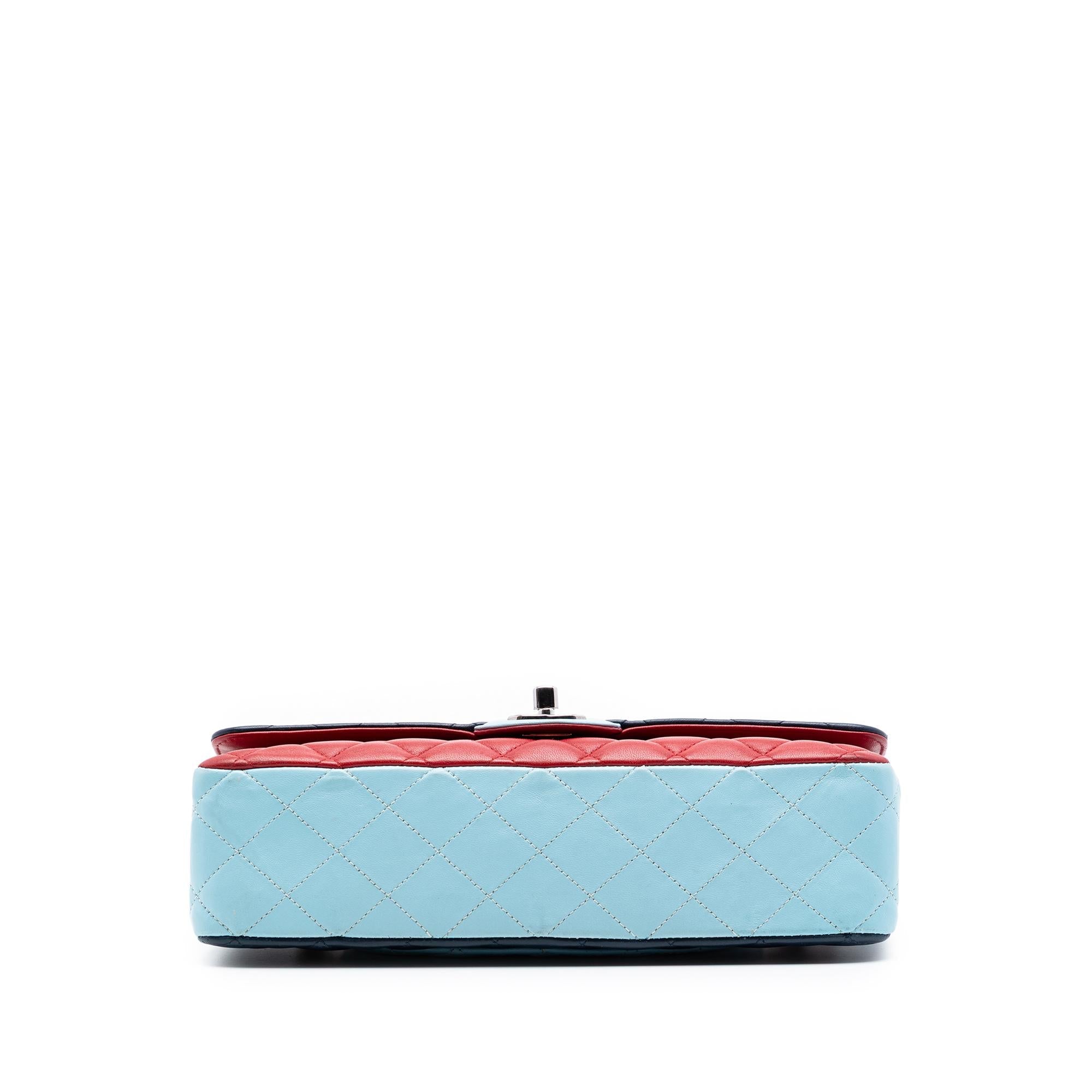 Chanel Medium Classic Tricolor Lambskin Double Flap