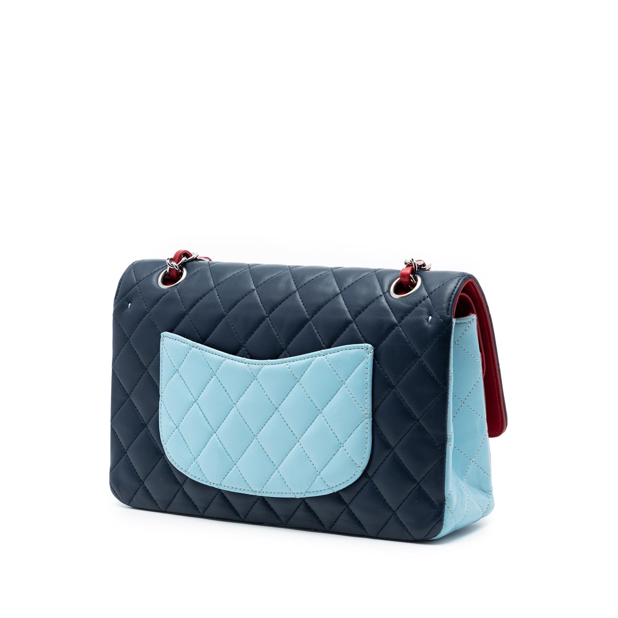 Chanel Medium Classic Tricolor Lambskin Double Flap
