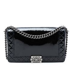 Chanel Medium Patent Boy Reverso Flap