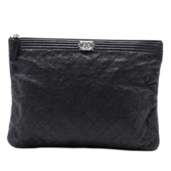Chanel Medium Quilted Caviar Boy O Case Clutch