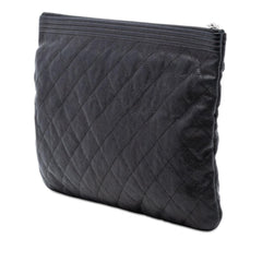 Chanel Medium Quilted Caviar Boy O Case Clutch
