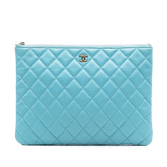 Chanel Medium Quilted Lambskin O Case Clutch