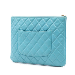 Chanel Medium Quilted Lambskin O Case Clutch