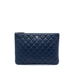 Chanel Medium Quilted Lambskin O Case Clutch