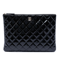 Chanel Medium Quilted Patent O Case Clutch