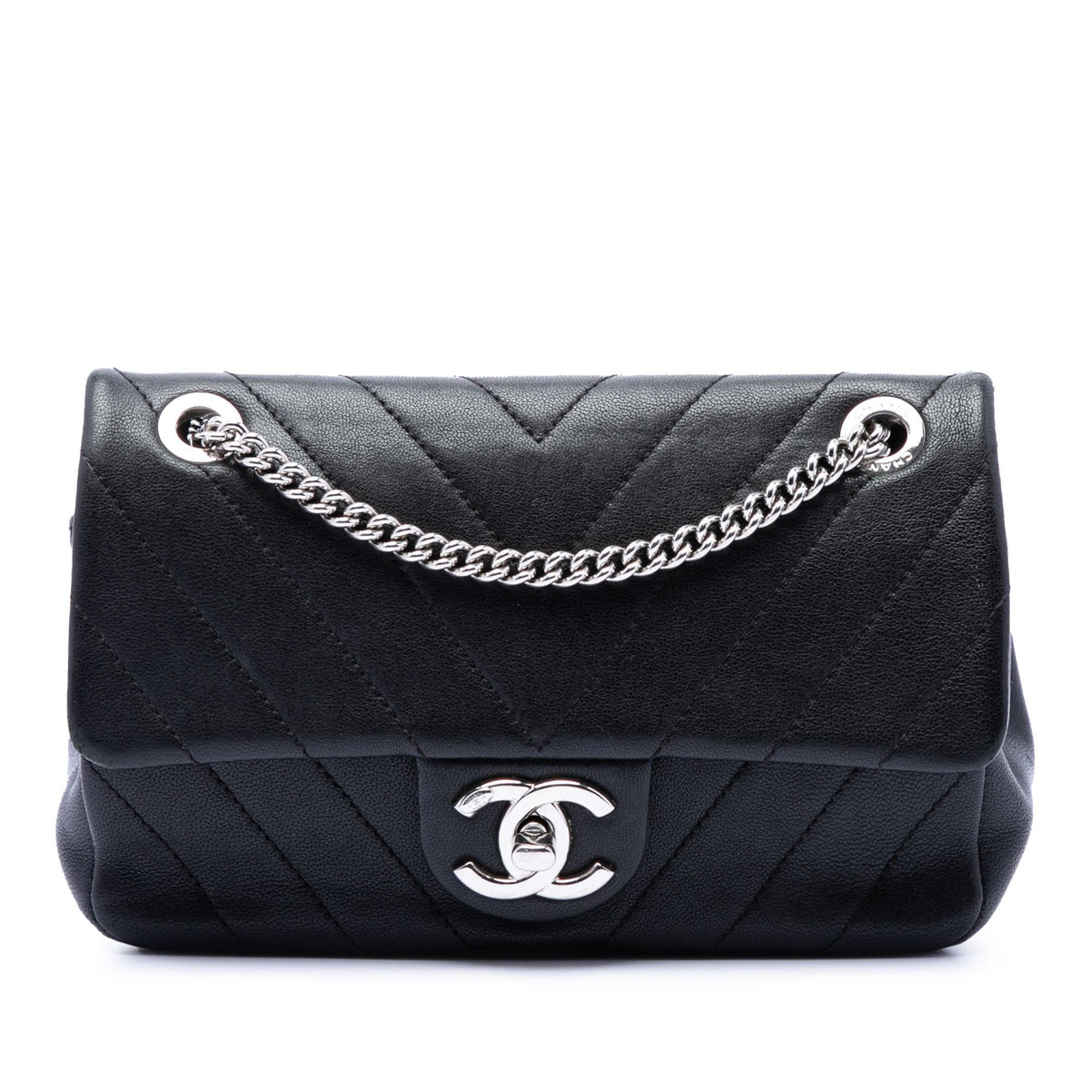 Chanel Mini CC Chevron Calfskin Single Flap