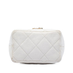 Chanel Mini Caviar Chain Zip Around Vanity Case