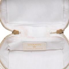 Chanel Mini Caviar Chain Zip Around Vanity Case